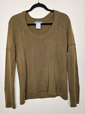 U-knit Cashmere Sweater In Olive Sz Missy XL